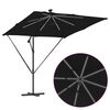 vidaXL Parasol banane &agrave; m&acirc;t d&eacute;port&eacute; Noir 249 x 249 x 250 cm