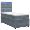 vidaXL Lit boxspring LED avec matelas Gris fonc&eacute; 90 x 190 cm Velours