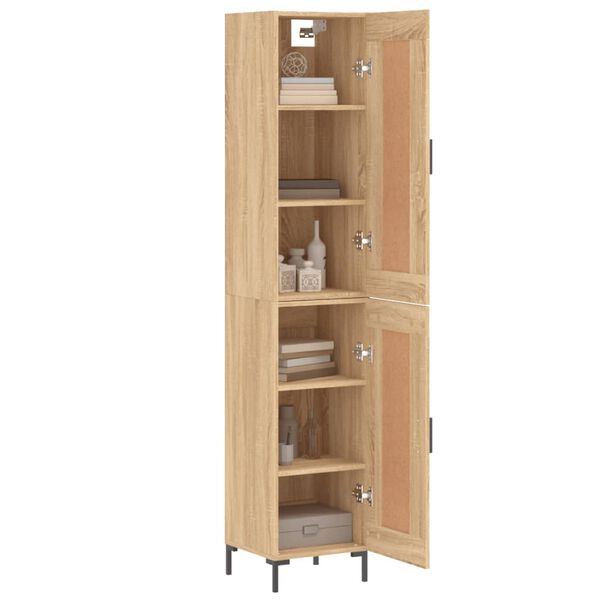 vidaXL Buffet haut Chêne sonoma 34,5x34x180 cm Bois d'ingénierie