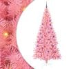 vidaXL Sapin de No&euml;l avec &eacute;clairage LED Rose 180 cm PVC et Acier
