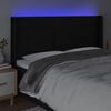 vidaXL T&ecirc;te de lit &agrave; LED Noir 203x16x118/128 cm Tissu