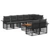 vidaXL Ensemble de canap&eacute;s d'ext&eacute;rieur 9 pcs Noir et Gris fonc&eacute;