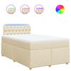 vidaXL Sommier &agrave; lattes de lit avec matelas Cr&egrave;me 120x200 cm Tissu