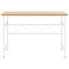 vidaXL Bureau d'ordinateur Blanc/ch&ecirc;ne clair 105x55x72 cm MDF et m&eacute;tal
