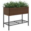 vidaXL Jardini&egrave;res avec &eacute;tag&egrave;re 2 pcs brun 90x40x75 cm r&eacute;sine tress&eacute;e