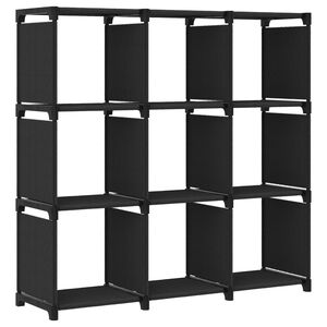 vidaXL &Eacute;tag&egrave;re d'affichage 9 cubes Noir 103x30x107,5 cm Tissu