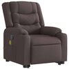 vidaXL Fauteuil inclinable de massage Marron fonc&eacute; Tissu