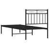 vidaXL Cadre de lit métal sans matelas avec tête de lit noir 80x200 cm