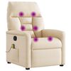 vidaXL Fauteuil inclinable de massage beige tissu microfibre