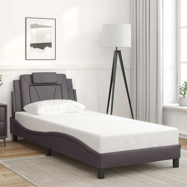 vidaXL Cadre de lit Viana sans matelas gris 90x200 cm similicuir