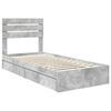 vidaXL Lit de Rangement Gris b&eacute;ton 70 x 190 cm Bois d'ing&eacute;nierie