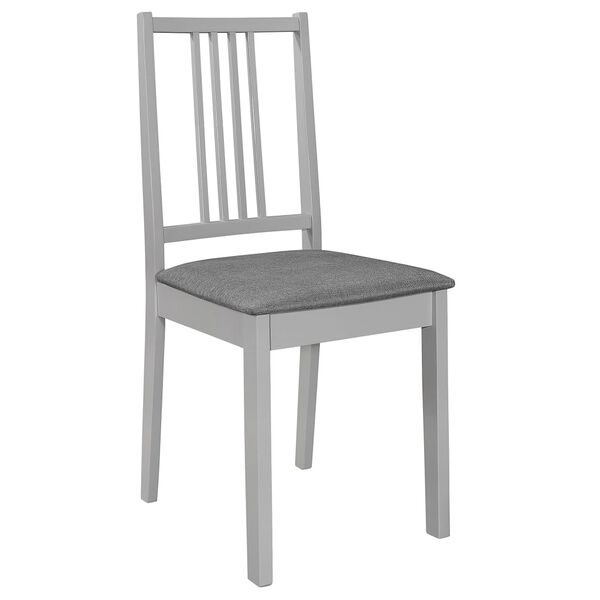 vidaXL Chaises &agrave; manger avec coussins lot de 6 gris bois solide
