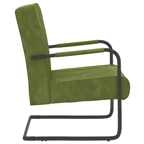 vidaXL Chaise cantilever Vert clair Velours