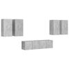 vidaXL Ensemble de meuble TV 6 pcs Gris béton Bois d'ingénierie