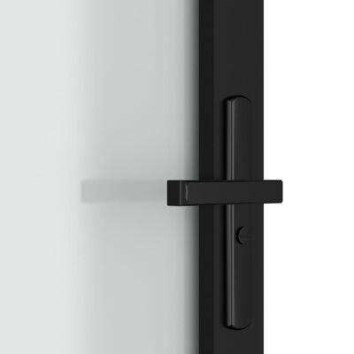 vidaXL Porte intérieure 76x201,5 cm Noir Verre mat et aluminium