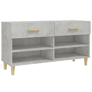 vidaXL Armoire &agrave; chaussures Gris b&eacute;ton 102x35x55 cm Bois d'ing&eacute;nierie