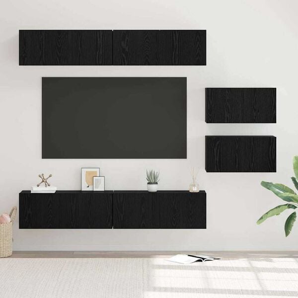 vidaXL Ensemble meuble TV 6 pcs Chêne noir Bois d'ingénierie