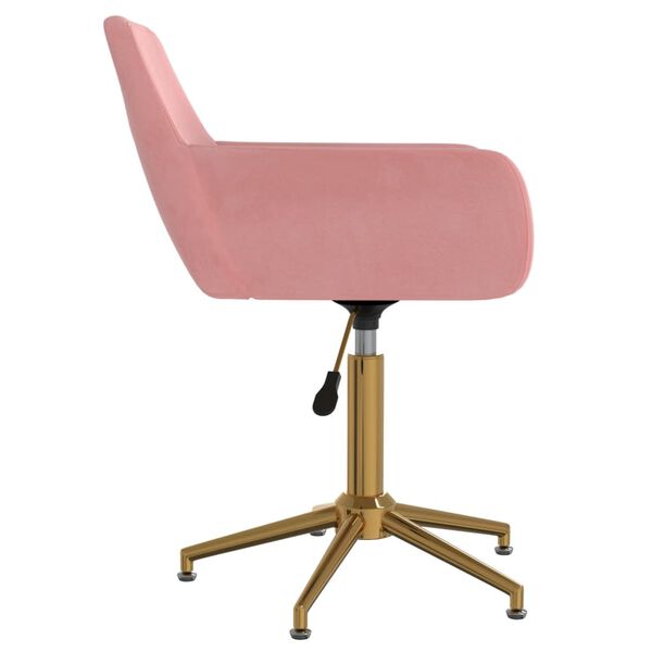 vidaXL Chaise pivotante de salle &agrave; manger Rose Velours