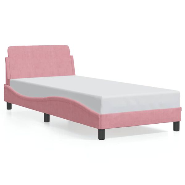 vidaXL Cadre de lit avec t&ecirc;te de lit Dover rose 80x200 cm velours