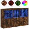 vidaXL Buffet avec lumi&egrave;res LED ch&ecirc;ne fum&eacute; 162x37x100 cm