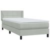vidaXL Sommier &agrave; lattes de lit et matelas gris clair 100x210cm velours