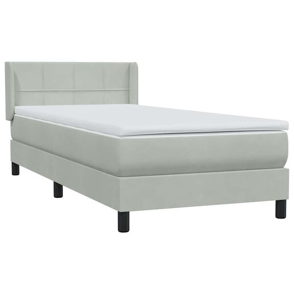 vidaXL Sommier &agrave; lattes de lit et matelas gris clair 100x210cm velours