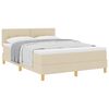 vidaXL Lit &agrave; ressorts avec coussin Cr&egrave;me 140 x 190 cm tissu
