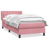 vidaXL Sommier &agrave; lattes de lit avec matelas rose 90x220 cm velours