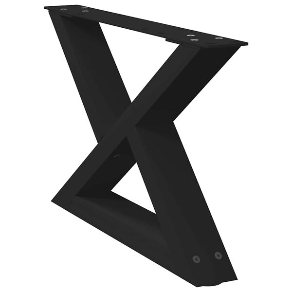 vidaXL Pieds de table basse 2 pi&egrave;ces Noir 50 x (30-31,3) cm Acier