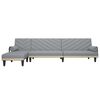 vidaXL Canap&eacute;-lit en forme de L gris clair 260x140x70 cm tissu