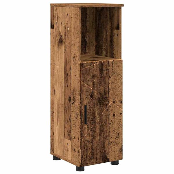 vidaXL Cabinet de salle de bain avec porte Bois Ancien 30 x 35 x 95 cm