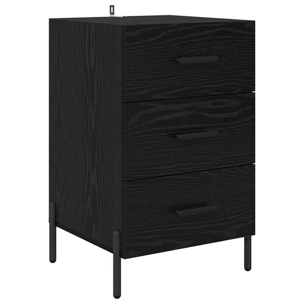 vidaXL Cabinet de chevet Ch&ecirc;ne noir 40 x 40 x 66 cm Bois d'ing&eacute;nierie