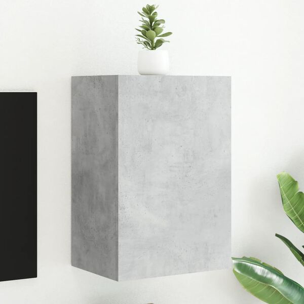vidaXL Meuble TV mural gris b&eacute;ton 40,5x30x60 cm bois d'ing&eacute;nierie
