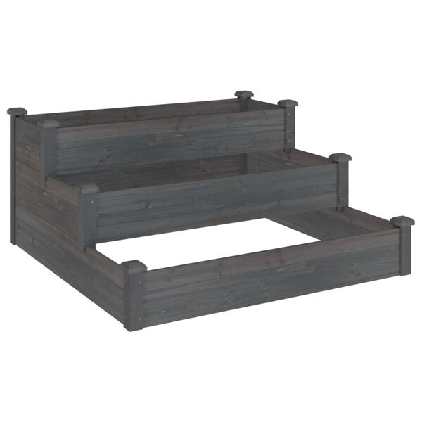 vidaXL Lit surélevé de jardin gris 120x120x56 cm bois massif de sapin