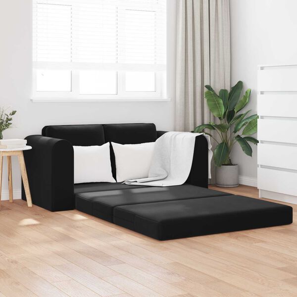 vidaXL Canap&eacute;-Lit 60cm Noir Velours