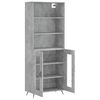 vidaXL Buffet haut Gris b&eacute;ton 69,5x34x180 cm Bois d'ing&eacute;nierie