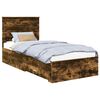 vidaXL Cadre de lit Ch&ecirc;ne fum&eacute; 90 x 190 cm Bois d'ing&eacute;nierie