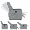 vidaXL Fauteuil de massage inclinable Gris clair Tissu