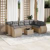 vidaXL Salon de jardin avec coussins 10 pcs beige r&eacute;sine tress&eacute;e