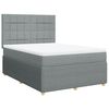 vidaXL Sommier &agrave; lattes de lit avec matelas Gris clair 140x190cm Tissu
