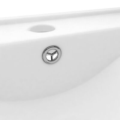 vidaXL Lavabo avec trou de robinet Blanc mat 60x46 cm Céramique