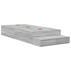 vidaXL Cadre de lit avec rangement Gris Sonoma 75 cm Bois d'ing&eacute;nierie