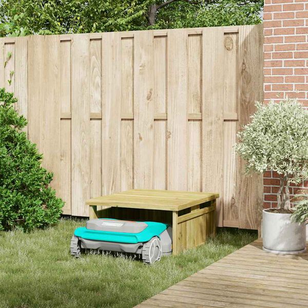 vidaXL Garage pour tondeuse &agrave; gazon Marron 73.5 x 81.5 x 38.5 cm