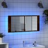 vidaXL Armoire à miroir à LED de bain chêne fumé 100x12x45 cm