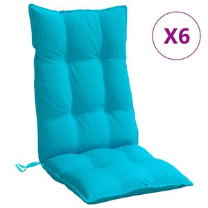 vidaXL Coussins de chaise &agrave; dossier haut lot de 6 turquoise