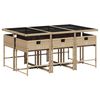vidaXL Ensemble &agrave; manger de jardin coussins 7 pcs m&eacute;lange beige rotin