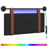 vidaXL T&ecirc;te de lit suspendue Avec lumi&egrave;re LED Noir PU antique