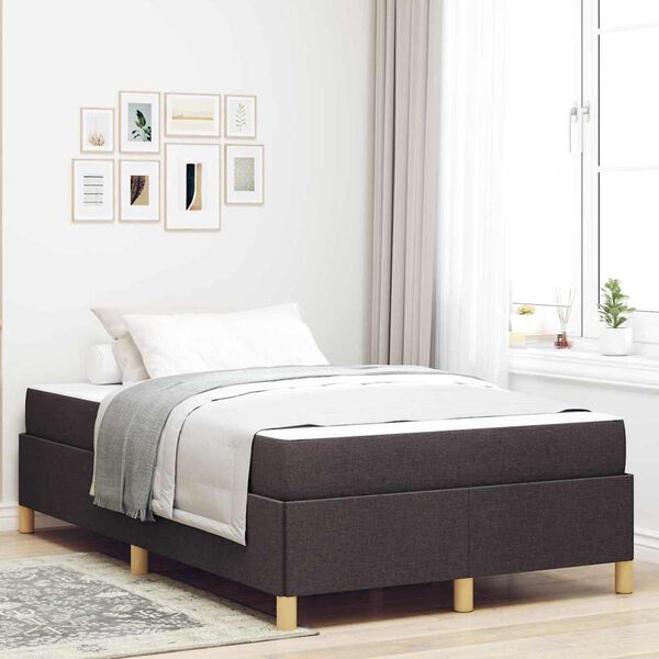 vidaXL Cadre de lit avec matelas Marron fonc&eacute; 120 x 190 cm tissu