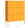 vidaXL Armoire &agrave; tiroirs Jaune moutarde 80x35x101,5 cm Acier