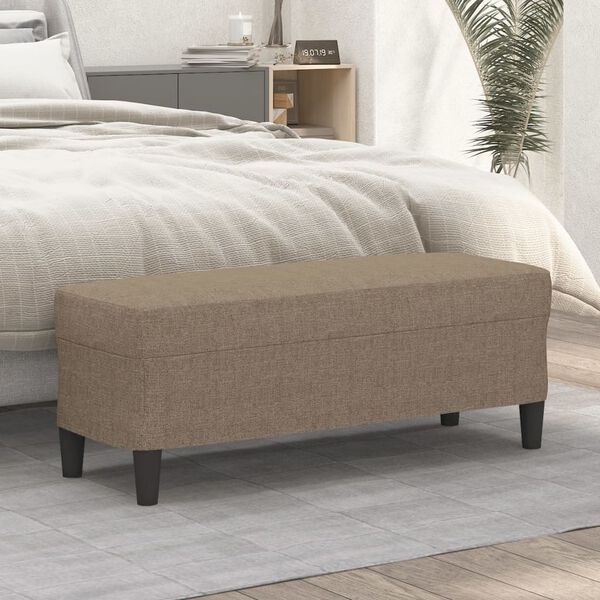 vidaXL Banc Taupe 100x35x41 cm Tissu